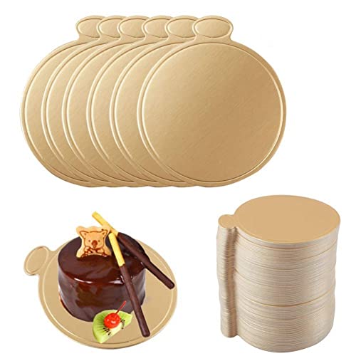 Lipfer 100 Pcs Cake Boards Round Mousse Cake Pappe Gold Cupcake Kuchen Basis Dessert Displays Tablett Für Dessertbuffet, Hochzeit, Partys, Kuchengebäckbecher von Lipfer