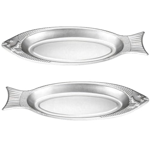 Lipfer 2 Stück Edelstahl-servierplatte, Fischplatte, Lebensmitteltabletts, Gedämpfter Fischteller, Fischförmige Platte, Snack-vorspeisen-aufbewahrungstablett Für Zuhause, Restaurant Lipfer 2 Stück Edelstahl-servierplatte, Fischplatte, Lebensmitteltabletts, Gedämpfter Fischteller, Fischförmige Platte, Snack-vorspeisen-aufbewahrungstablett Für Zuhause, Restaurant von Lipfer