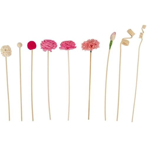Lipfer 9-teiliges Set Schilfrohr-diffusorstäben, Rattan-duftdiffusor Und Blumen-ersatz-nachfüllung, Rattanstäbchen Für Heimbüro-Dekoration Und Selbstgemachte Raumduft-Dekoration von Lipfer