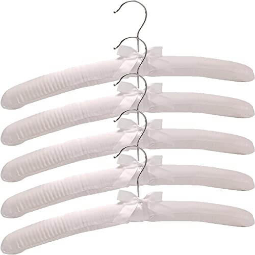 Lipfer Satin Gepolsterte Kleiderbügel 5pcs Seide Wickelte Kleidung Kleiderbügel Nicht-schlupf-hemdbügel Multifunktionaler Schrank Kleiderbügel Shop Display Hanger von Lipfer