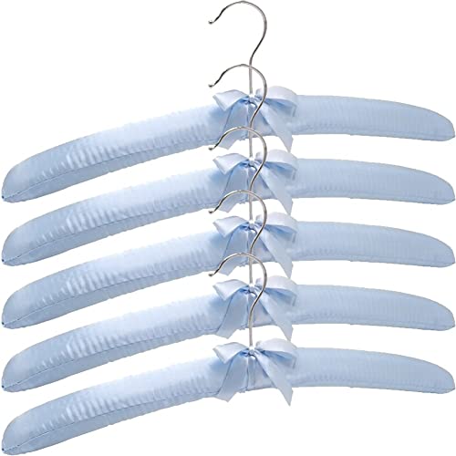 Lipfer Satin Gepolsterte Kleiderbügel 5pcs Seide Wickelte Kleidung Kleiderbügel Nicht-schlupf-hemdbügel Multifunktionaler Schrank Kleiderbügel Shop Display Hanger von Lipfer