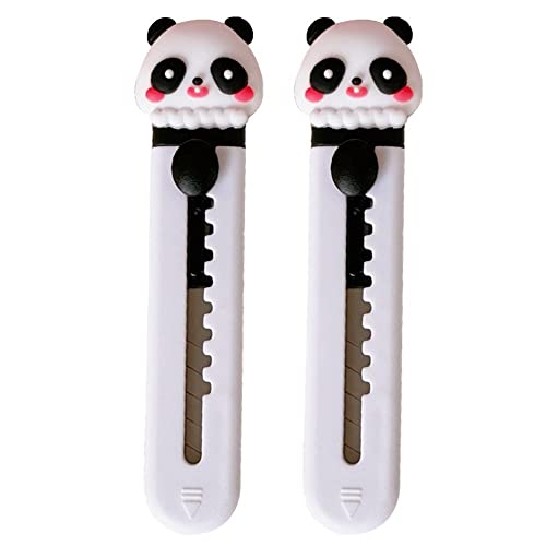 Lipfer Tragbare Kunstmesser 2pcs Cartoon Animals Box Cutter Mini Retractable Utility Mives School Office Supplies von Lipfer