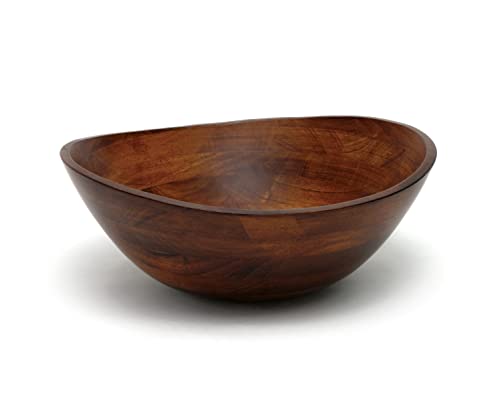 Lipper International 294 Kirschrote Schale mit gewelltem Rand, 33 cm, Rubberwood, Kirsch-Finish von Lipper International