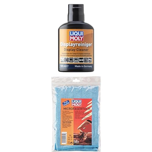 Bundle LIQUI MOLY Displayreiniger 100 ml | Glasreiniger | Handyreiniger | Bildschirmreiniger | Art.-Nr.: 21634 + Microfasertuch 1 Stk | Autopflege | Art.-Nr.: 1651 von Liqui Moly