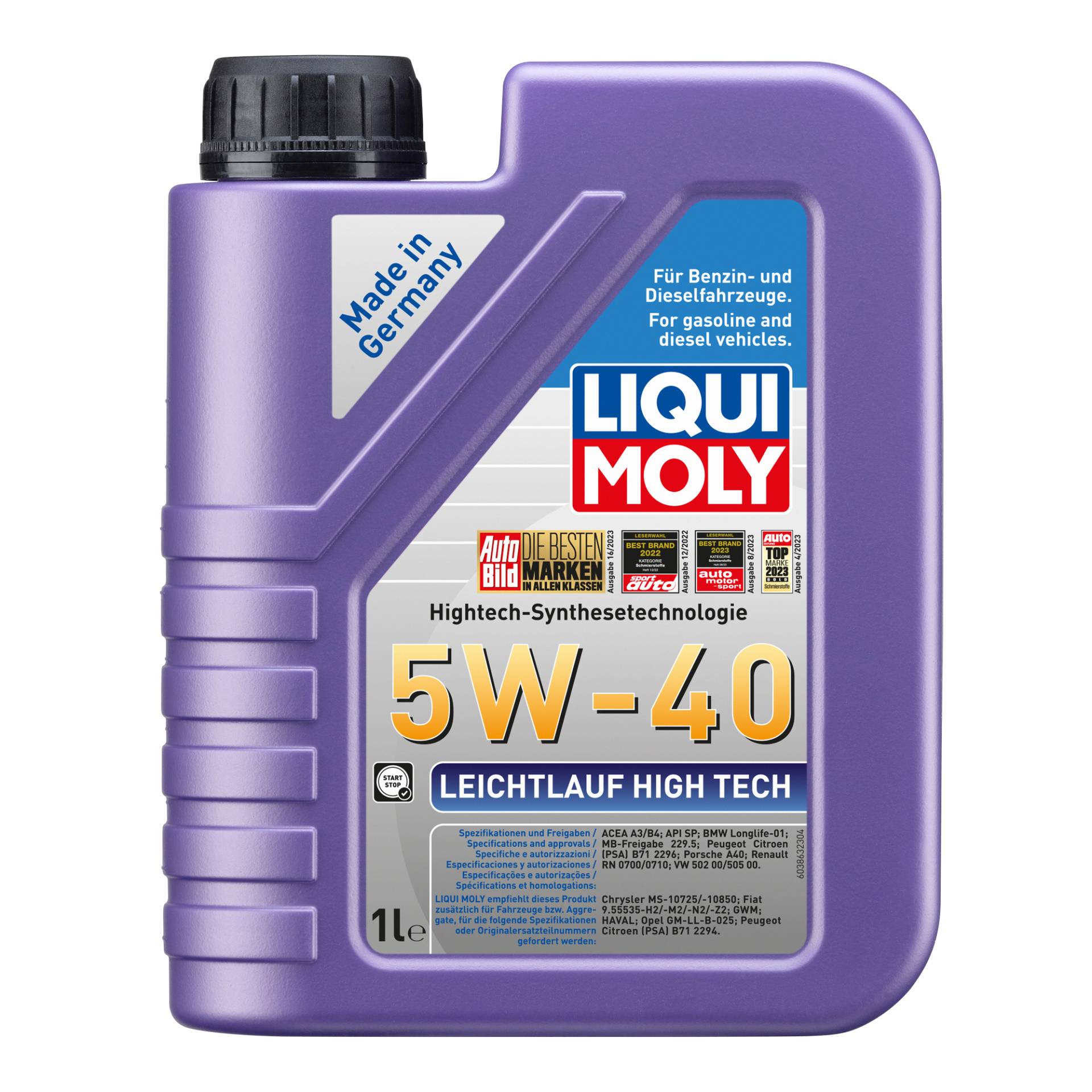 Liqui Moly Leichtlauf-Motoröl 'High Tech 5W-40' 1 l Liqui Moly Leichtlauf-Motoröl 'High Tech 5W-40' 1 l von Liqui Moly