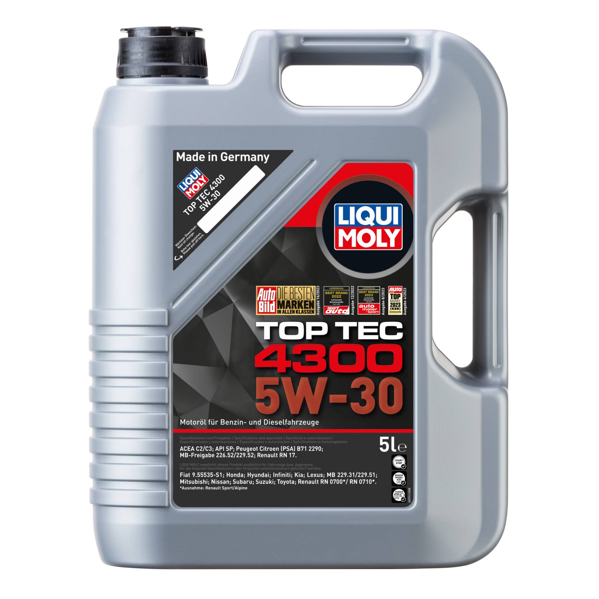 Liqui Moly Leichtlauf-Motoröl 'Top Tec 4300 5W-30' 5 l Liqui Moly Leichtlauf-Motoröl 'Top Tec 4300 5W-30' 5 l von Liqui Moly