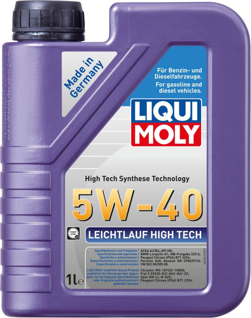Liqui Moly Motoröl Leichtlauf High Tech 5W-40 1 L von Liqui Moly
