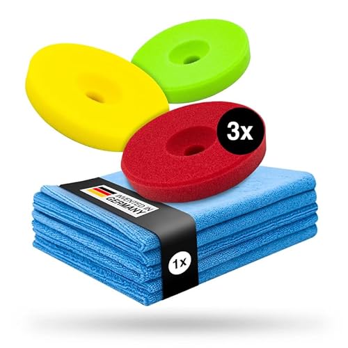 Liquid Elements – Centriforce V2 Polierpads 125mm Set + 5 Mikrofasertücher – Polierschwämme mit Spezial-Fräsung für optimierte Ergebnisse – Finish, Medium & Heavy Cut Polituren (3 Stärken á 3 Stück) Liquid Elements – Centriforce V2 Polierpads 125mm Set + 5 Mikrofasertücher – Polierschwämme mit Spezial-Fräsung für optimierte Ergebnisse – Finish, Medium & Heavy Cut Polituren (3 Stärken á 3 Stück) von Liquid Elements