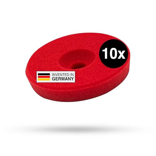 Liquid Elements – Centriforce V2 Polierpads 150mm – Polierschwamm mit speziell entwickelter Fräsung für optimierte Ergebnisse – Auto Polieraufsatz für Poliermaschinen (Rot | Heavy Cut | 10 Stück) von Liquid Elements