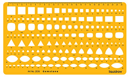Liquidraw 2036 Schablonen für Steinformen und Größen, Orange/Transparent von Liquidraw