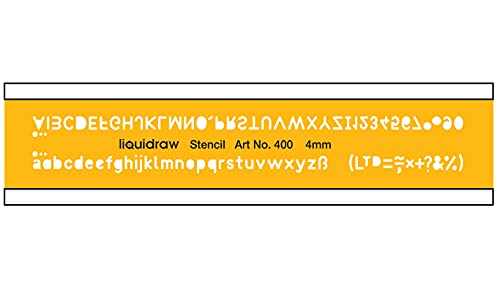 Liquidraw Buchstaben-Schablonen, 4 mm, Orange/Transparent, 400 Stück von Liquidraw