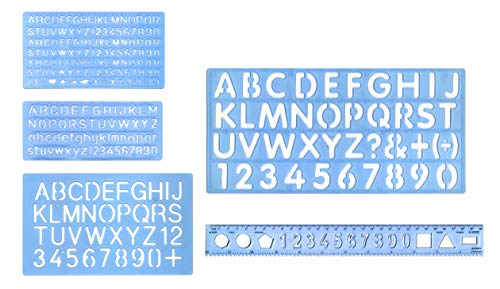 Liquidraw Buchstabenschablonen Set mit 5 großen Buchstaben Zahlen (30mm 20mm 10mm & 6, 7, 8mm) von Liquidraw