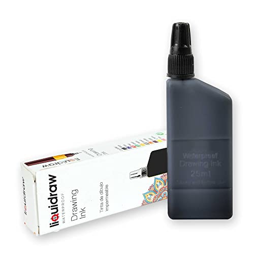 Technische Pen Wasserdicht Zeichnen Tinte schwarz 25 ml (kompatibel mit Rotring isograph-Stifte) von Liquidraw