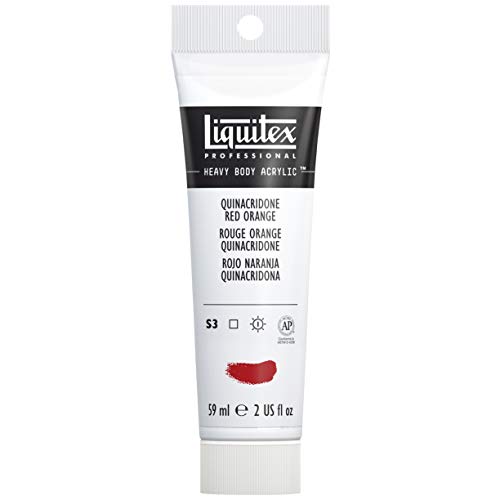 Liquitex 1045109 Professional Heavy Body Acrylfarbe in Künstlerqualität mit ausgezeichneter Lichtechtheit in buttriger Konsistenz, 59ml Tube - Quinacridone Rotorange von Liquitex