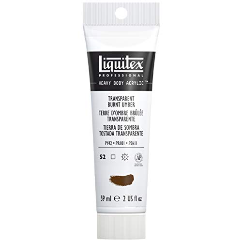 Liquitex 1045130 Professional Heavy Body Acrylfarbe in Künstlerqualität mit ausgezeichneter Lichtechtheit in buttriger Konsistenz, 59ml Tube - Umbra Gebrannt transparent von Liquitex