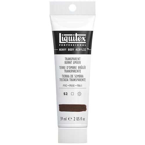Liquitex 1045130 Professional Heavy Body Acrylfarbe in Künstlerqualität mit ausgezeichneter Lichtechtheit in buttriger Konsistenz, 59ml Tube - Umbra Gebrannt transparent von Liquitex
