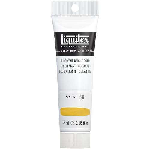 Liquitex 1045234 Professional Heavy Body Acrylfarbe in Künstlerqualität mit ausgezeichneter Lichtechtheit in buttriger Konsistenz, 59ml Tube - Irisierendes helles Gold von Liquitex