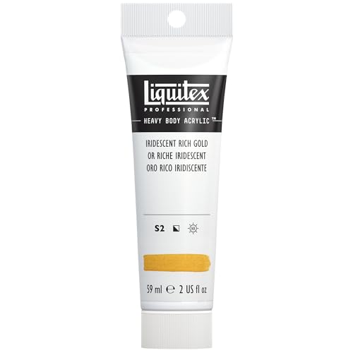 Liquitex 1045235 Professional Heavy Body Acrylfarbe in Künstlerqualität mit ausgezeichneter Lichtechtheit in buttriger Konsistenz, 59ml Tube - Irisierend+D34:D35es sattes Gold von Liquitex