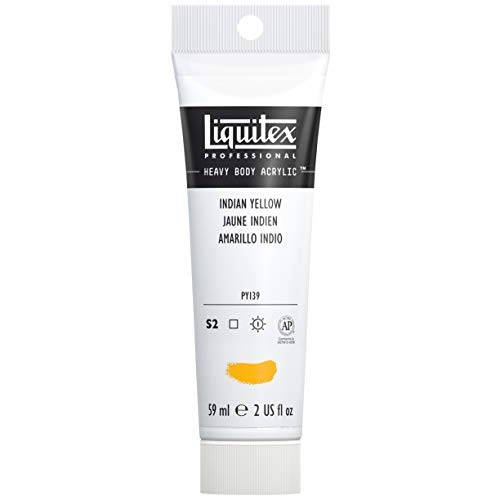 Liquitex 1045324 Professional Heavy Body Acrylfarbe in Künstlerqualität mit ausgezeichneter Lichtechtheit in buttriger Konsistenz, 59ml Tube - Indisch Gelb von Liquitex