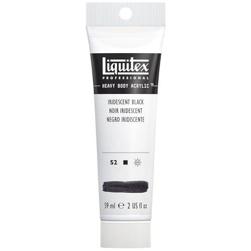 Liquitex 1045338 Professional Heavy Body Acrylfarbe in Künstlerqualität mit ausgezeichneter Lichtechtheit in buttriger Konsistenz, 59ml - Irisierend Schwarz von Liquitex