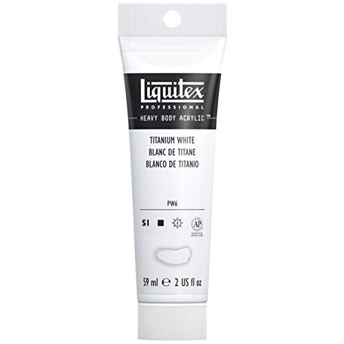 Liquitex 1045432 Professional Heavy Body Acrylfarbe in Künstlerqualität mit ausgezeichneter Lichtechtheit in buttriger Konsistenz, 59ml Tube - Titanweiß von Liquitex