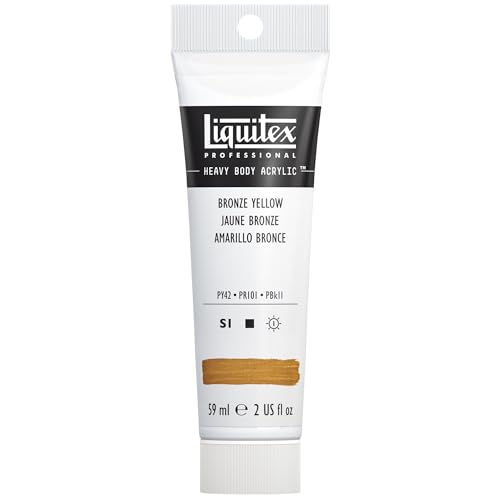 Liquitex 1045530 Professional Heavy Body Acrylfarbe in Künstlerqualität mit ausgezeichneter Lichtechtheit in buttriger Konsistenz, 59ml Tube - Bronzegelb von Liquitex