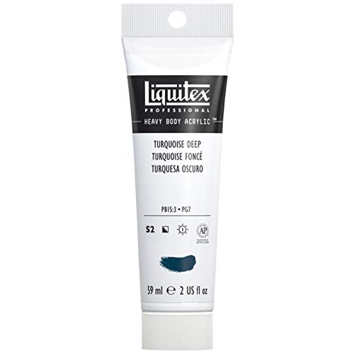 Liquitex 1045561 Professional Heavy Body Acrylfarbe in Künstlerqualität mit ausgezeichneter Lichtechtheit in buttriger Konsistenz, 59ml Tube - Dunkeltürkis von Liquitex