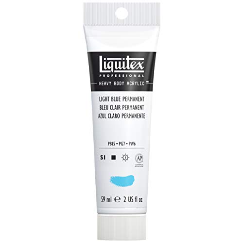 Liquitex 1045770 Professional Heavy Body Acrylfarbe in Künstlerqualität mit ausgezeichneter Lichtechtheit in buttriger Konsistenz, 59ml Tube - Hellblau permanent von Liquitex