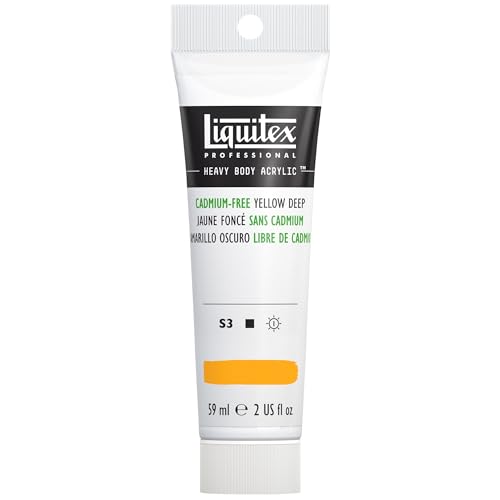 Liquitex 1045891 Professional Heavy Body Acrylfarbe in Künstlerqualität mit ausgezeichneter Lichtechtheit in buttriger Konsistenz, 59ml Tube - Kadmiumfrei Gelb dunkel von Liquitex