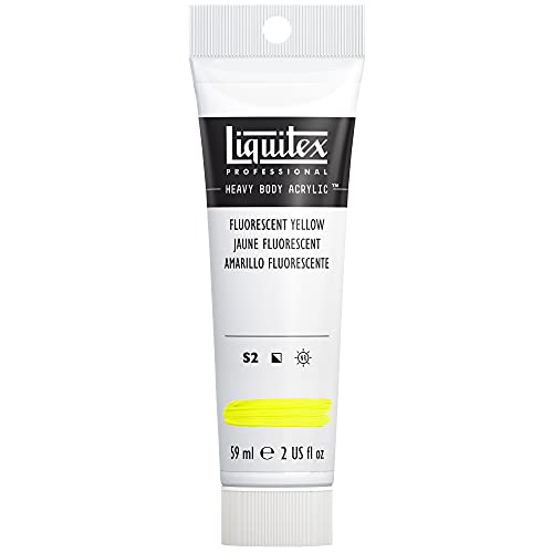 Liquitex 1045981 Professional Heavy Body Acrylfarbe in Künstlerqualität mit ausgezeichneter Lichtechtheit in buttriger Konsistenz, 59ml Tube - Fluo Gelb von Liquitex