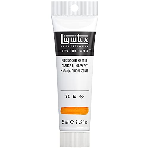 Liquitex 1045982 Professional Heavy Body Acrylfarbe in Künstlerqualität mit ausgezeichneter Lichtechtheit in buttriger Konsistenz, 59ml Tube - Fluo Orange von Liquitex