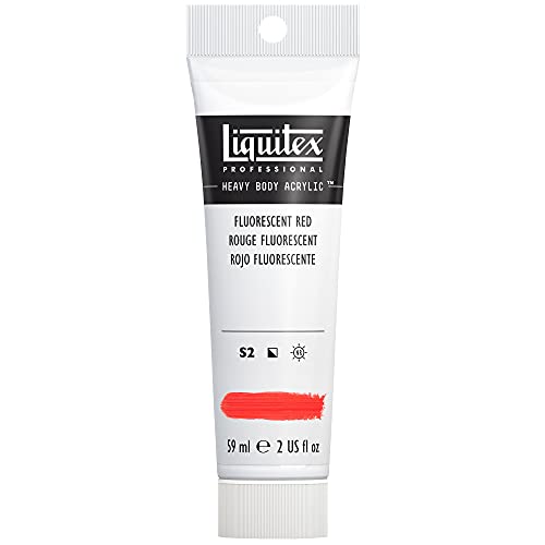 Liquitex 1045983 Professional Heavy Body Acrylfarbe in Künstlerqualität mit ausgezeichneter Lichtechtheit in buttriger Konsistenz, 59ml Tube - Fluo Rot von Liquitex