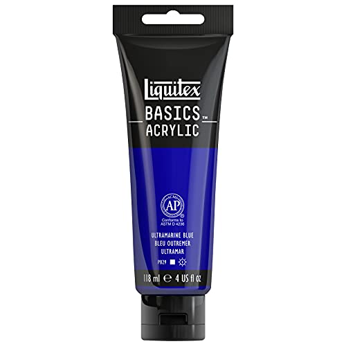 Liquitex 1046380 Basics - Acrylfarbe, monopigmentierte Künstlerpigmente, lichtecht, mittlere Viskosität, Achivqualität, seidenglänzender Finish, 118ml Tube, ultramarinblau Liquitex 1046380 Basics - Acrylfarbe, monopigmentierte Künstlerpigmente, lichtecht, mittlere Viskosität, Achivqualität, seidenglänzender Finish, 118ml Tube, ultramarinblau von Liquitex