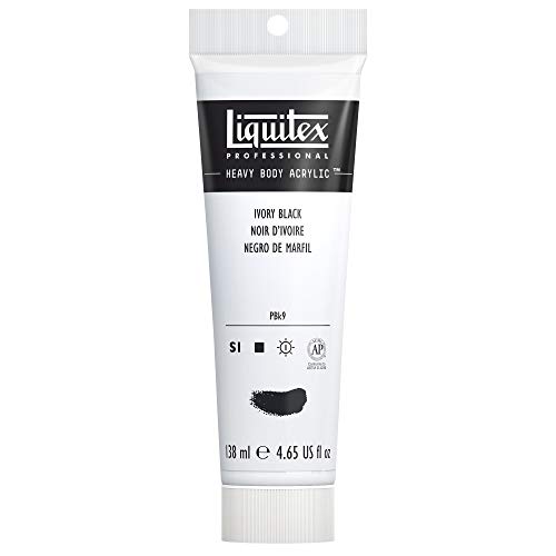 Liquitex 1047244 Professional Heavy Body Acrylfarbe in Künstlerqualität mit ausgezeichneter Lichtechtheit in buttriger Konsistenz, 138ml Tube - Elfenbeinschwarz von Liquitex