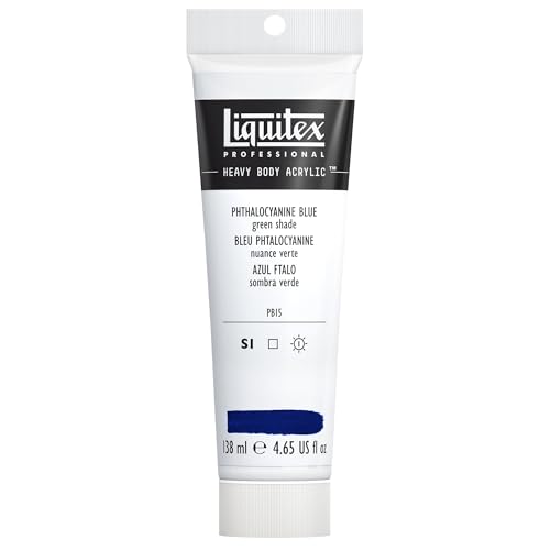 Liquitex 1047316 Professional Heavy Body Acrylfarbe in Künstlerqualität mit ausgezeichneter Lichtechtheit in buttriger Konsistenz, 138ml Tube - Phthaloblau (Grünton) von Liquitex
