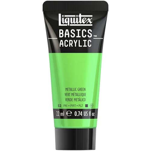 Liquitex 1058346 Basics Acrylfarbe 22ml - Metallic Grün – Künstler-Acrylfarbe, hochpigmentiert, lichtecht, mittlere Viskosität, seidenglänzend, deckend – Ideal für Leinwand, Holz & Papier Liquitex 1058346 Basics Acrylfarbe 22ml - Metallic Grün – Künstler-Acrylfarbe, hochpigmentiert, lichtecht, mittlere Viskosität, seidenglänzend, deckend – Ideal für Leinwand, Holz & Papier von Liquitex