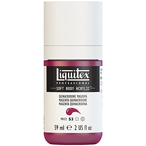 Liquitex 1959114 Professional Acrylfarbe Soft Body - Künstlerfarbe in cremiger deckender Konsistenz, hohe Pigmentierung, lichtecht & alterungsbeständig, 59ml Flasche - Quinacridone Magenta von Liquitex