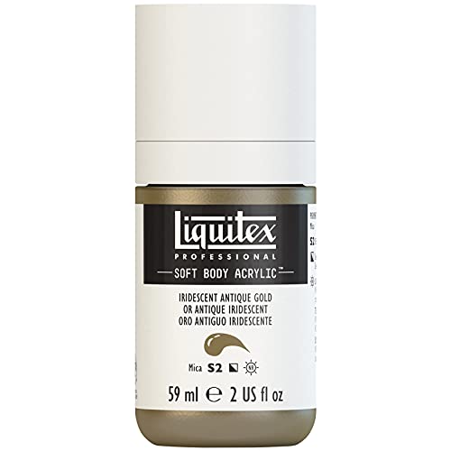 Liquitex 1959237 Professional Acrylfarbe Soft Body - Künstlerfarbe in cremiger deckender Konsistenz, hohe Pigmentierung, lichtecht & alterungsbeständig, 59ml Flasche - Irisierendes Antikes Gold Liquitex 1959237 Professional Acrylfarbe Soft Body - Künstlerfarbe in cremiger deckender Konsistenz, hohe Pigmentierung, lichtecht & alterungsbeständig, 59ml Flasche - Irisierendes Antikes Gold von Liquitex
