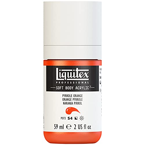 Liquitex 1959323 Professional Acrylfarbe Soft Body - Künstlerfarbe in cremiger deckender Konsistenz, hohe Pigmentierung, lichtecht & alterungsbeständig, 59ml Flasche - Pyrrolorange von Liquitex