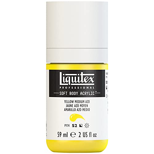 Liquitex 1959412 Professional Acrylfarbe Soft Body - Künstlerfarbe in cremiger deckender Konsistenz, hohe Pigmentierung, lichtecht & alterungsbeständig, 59ml Flasche - Mittelgelb Azo von Liquitex