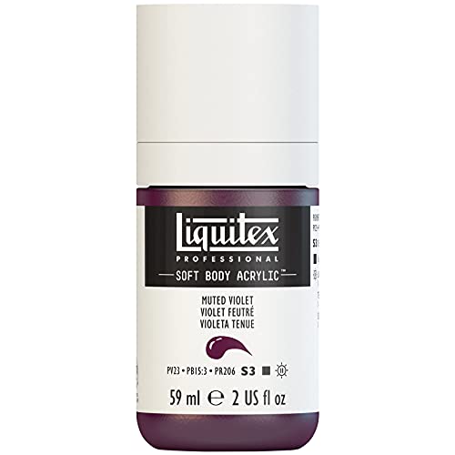 Liquitex 1959502 Professional Acrylfarbe Soft Body - Künstlerfarbe in cremiger deckender Konsistenz, hohe Pigmentierung, lichtecht & alterungsbeständig, 59ml Flasche - Gedämpftes Violett von Liquitex