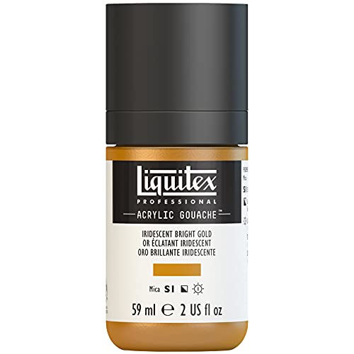 Liquitex 2059234 'Liquitex Professional Acrylic Gouache, Acrylfarbe mit Gouache Eigenschaften, Lichtecht, wasserfest, 59ml Dosier - Flasche - Irisierendes Helles Gold von Liquitex