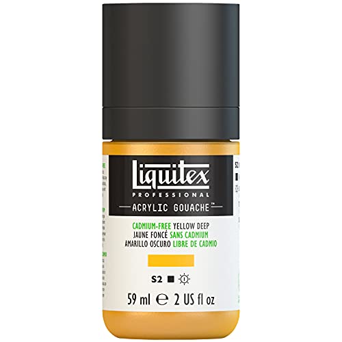Liquitex 2059891 'Liquitex Professional Acrylic Gouache, Acrylfarbe mit Gouache Eigenschaften, Lichtecht, wasserfest, 59ml Dosier - Flasche - Kadmiumfrei Gelb Dunkel Imit. von Liquitex