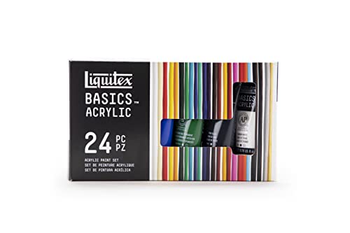 Liquitex 3699328 Basics Studio Acrylfarbe, 24 Farben in 22ml Tuben aus hochwertige und beständige Pigmente, sehr deckende Farben, ausgezeichnete Lichtbeständigkeit, wasserfest von Liquitex