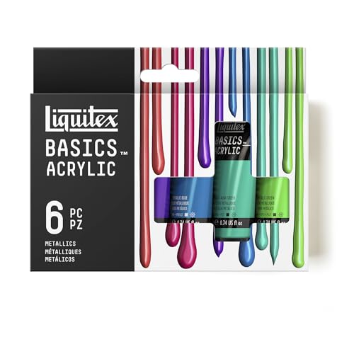 Liquitex 3699479 Basics Acrylfarben Set Metallic – 6 x 22ml Tuben, lichtechte Künstler-Acrylfarben, brillante Metallic-Farben, ideal für Acrylmalerei, Leinwand & kreative Projekte Liquitex 3699479 Basics Acrylfarben Set Metallic – 6 x 22ml Tuben, lichtechte Künstler-Acrylfarben, brillante Metallic-Farben, ideal für Acrylmalerei, Leinwand & kreative Projekte von Liquitex