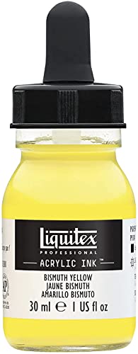 Liquitex 4260155 flüssige Professional Acrylfarben - Ink, Tusche, 30 ml, hochpigmentierte Airbrushfarbe, Bismuth Gelb von Liquitex