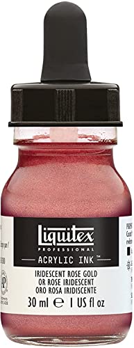 Liquitex 4260227 flüssige Professional Acrylfarben - Ink, Tusche, 30 ml, hochpigmentierte Airbrushfarbe, Irisierend Rosa Gold von Liquitex