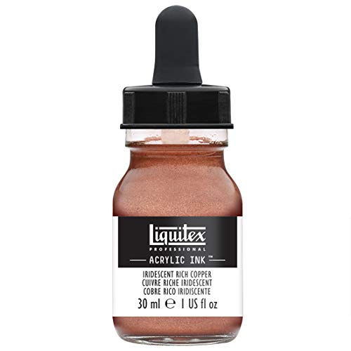 Liquitex 4260230 flüssige Professional Acrylfarben - Ink, Tusche, 30 ml, hochpigmentierte Airbrushfarbe, lrisierendes sattes kupfer von Liquitex