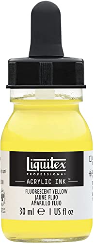 Liquitex 4260981 flüssige Professional Acrylfarben - Ink, Tusche, 30 ml, hochpigmentierte Airbrushfarbe, Fluo Gelb von Liquitex