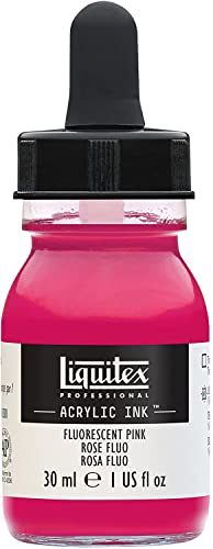 Liquitex 4260987 flüssige Professional Acrylfarben - Ink, Tusche, 30 ml, hochpigmentierte Airbrushfarbe, Fluo Rosa von Liquitex